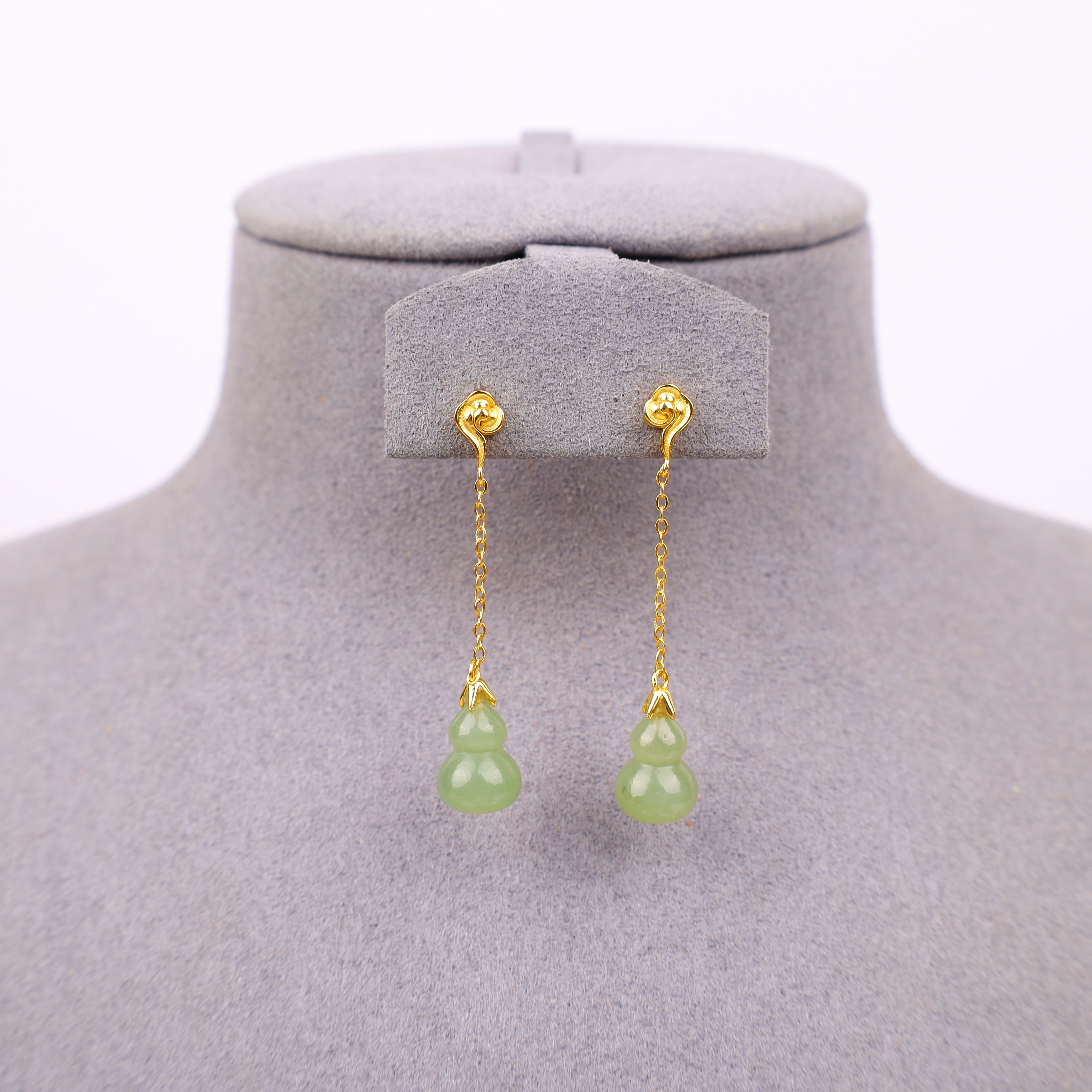 【心如珠宝赐福】和田玉葫芦耳钉 RC250527003