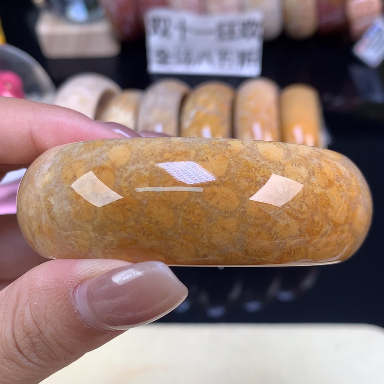 【闪购商品】颈饰未镶嵌硅化珊瑚（珊瑚玉）福利手镯57.4（13号）