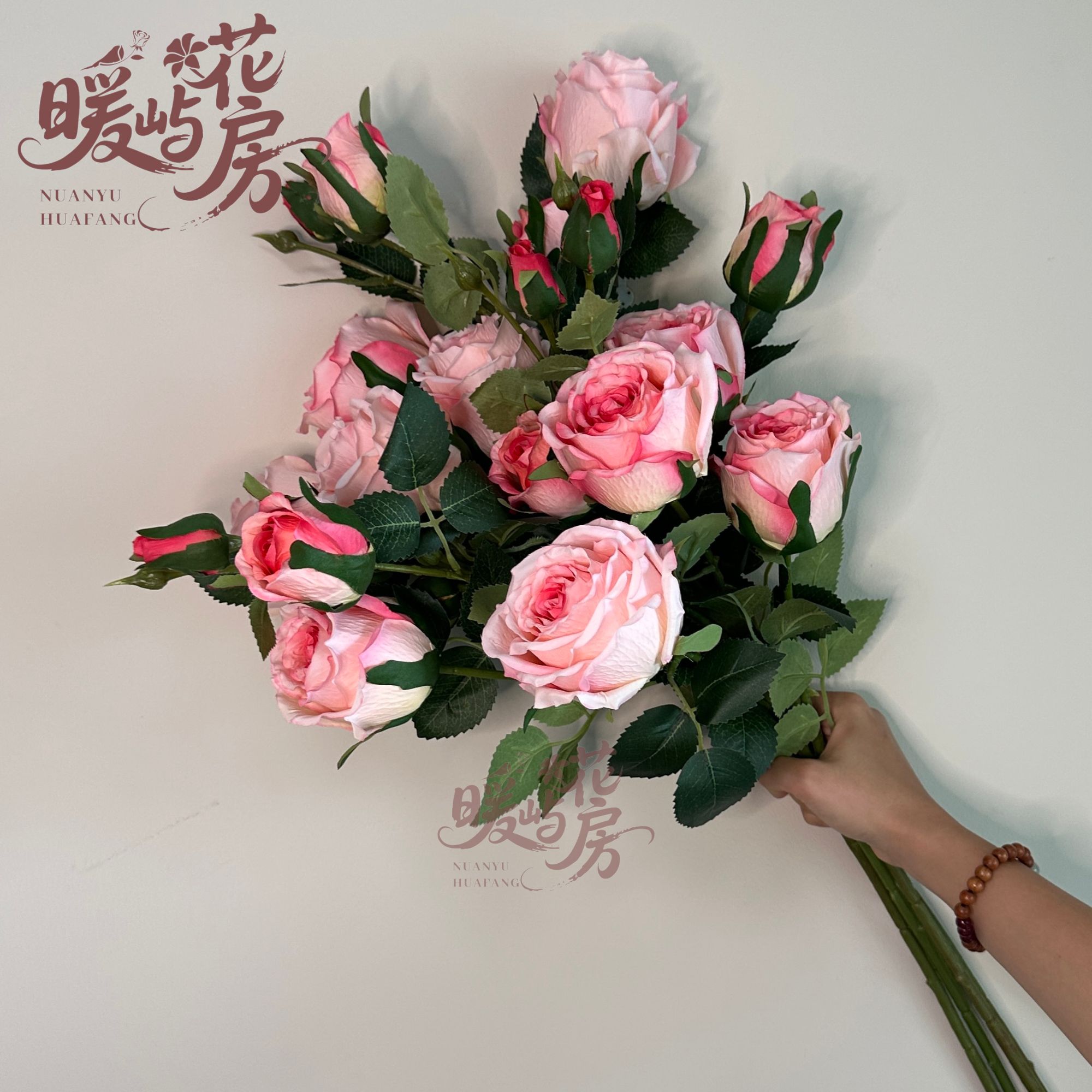 【开播福利】金灿玫仿真花多头玫瑰花束高级感家居装饰花摆件假花