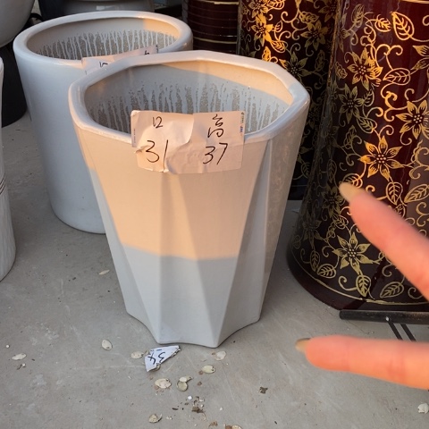 低腰白八方大号2个