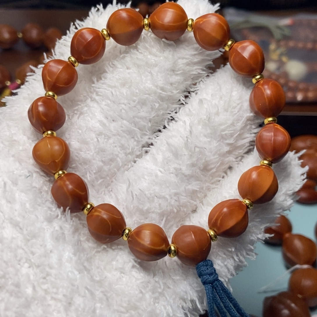 橄榄核手串/手链1.2手工打磨鲨鱼背