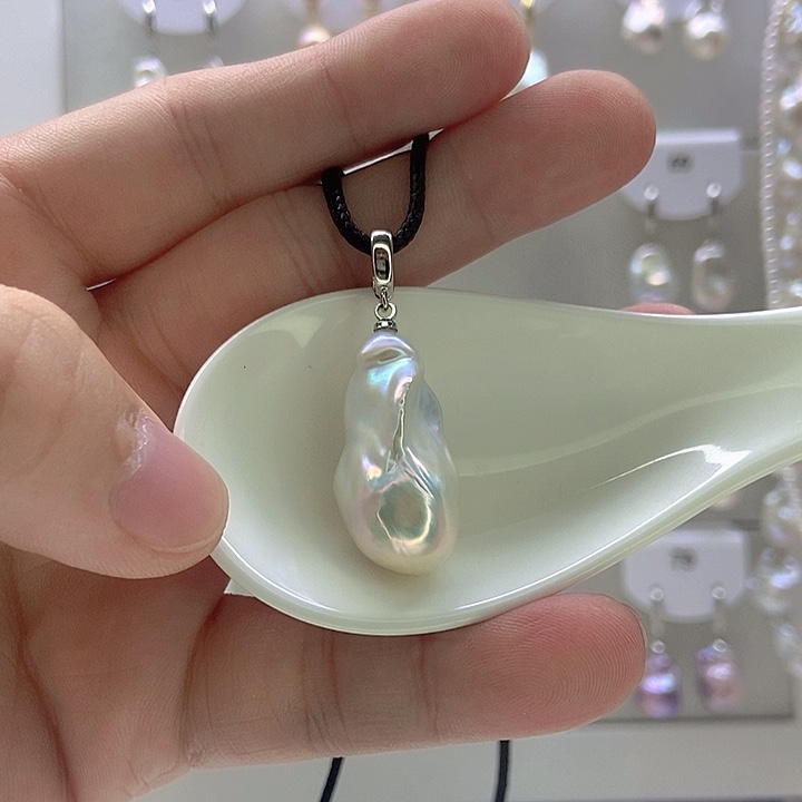 多***亿银S925镶嵌颈饰淡水珍珠49