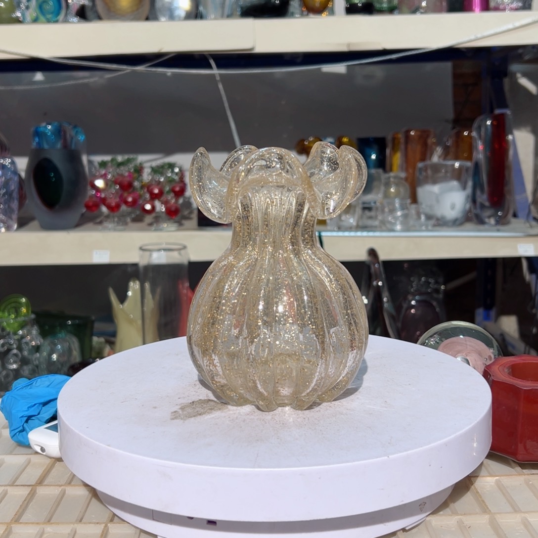 弘扬琉璃花器微瑕高度16