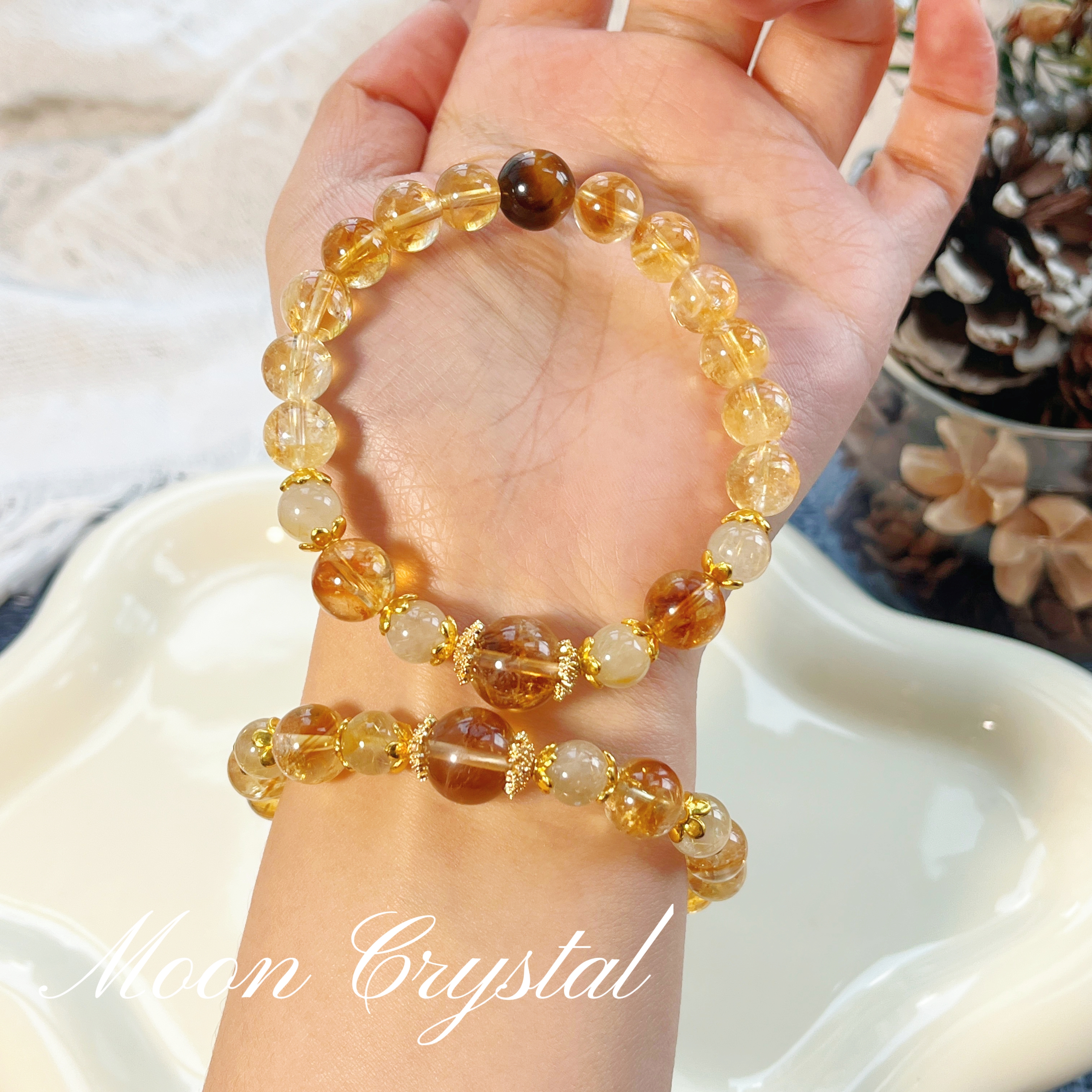 【大女主】黄塔晶金发晶黄虎眼招米米水晶手串手链8咪