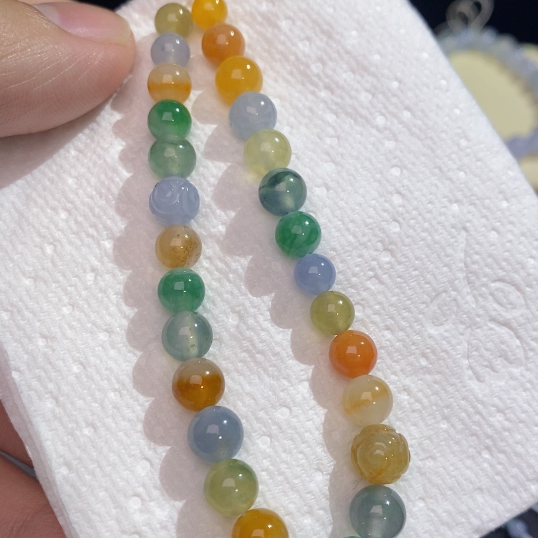 翡翠散珠七彩多宝