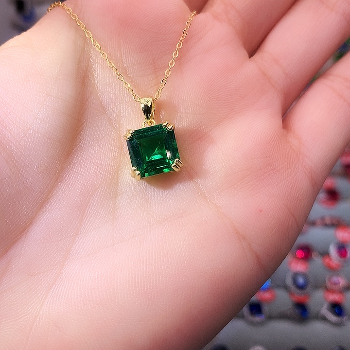 透辉石吊坠银S925镶嵌