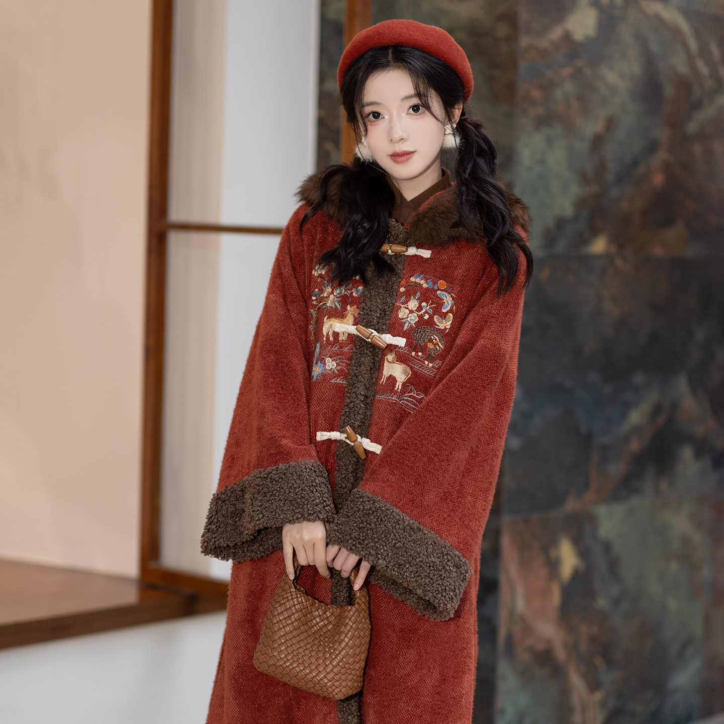 池夏【中国符号:红泥小火炉】汉元素大衣六破裙原创改良汉服 秋冬