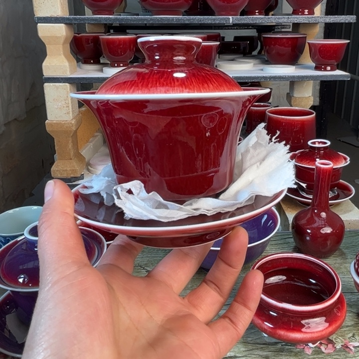 茶***坤景德镇陶瓷马蹄盖碗全品