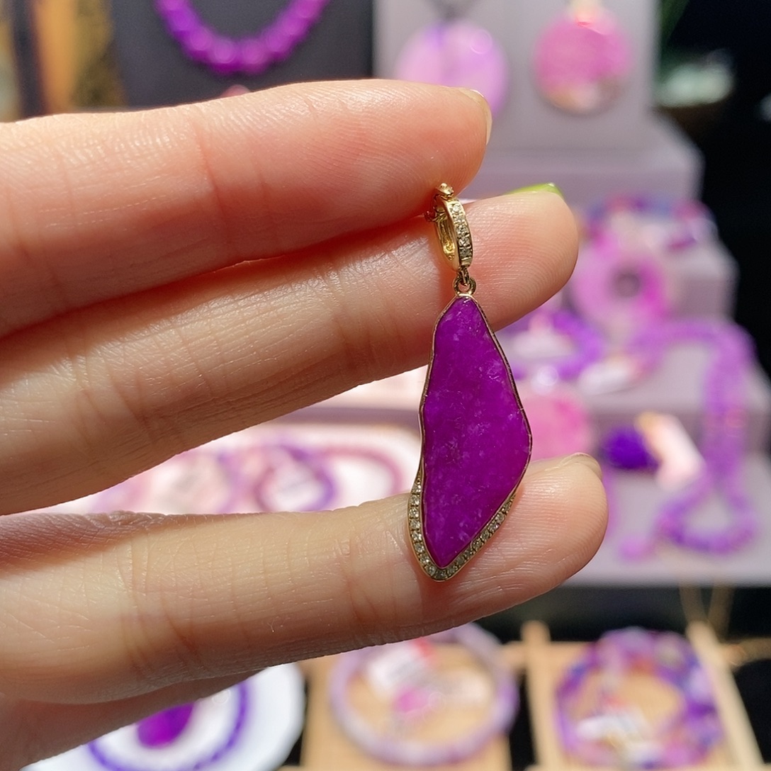 苏纪石（舒俱来）18K金镶嵌吊坠(不含链)