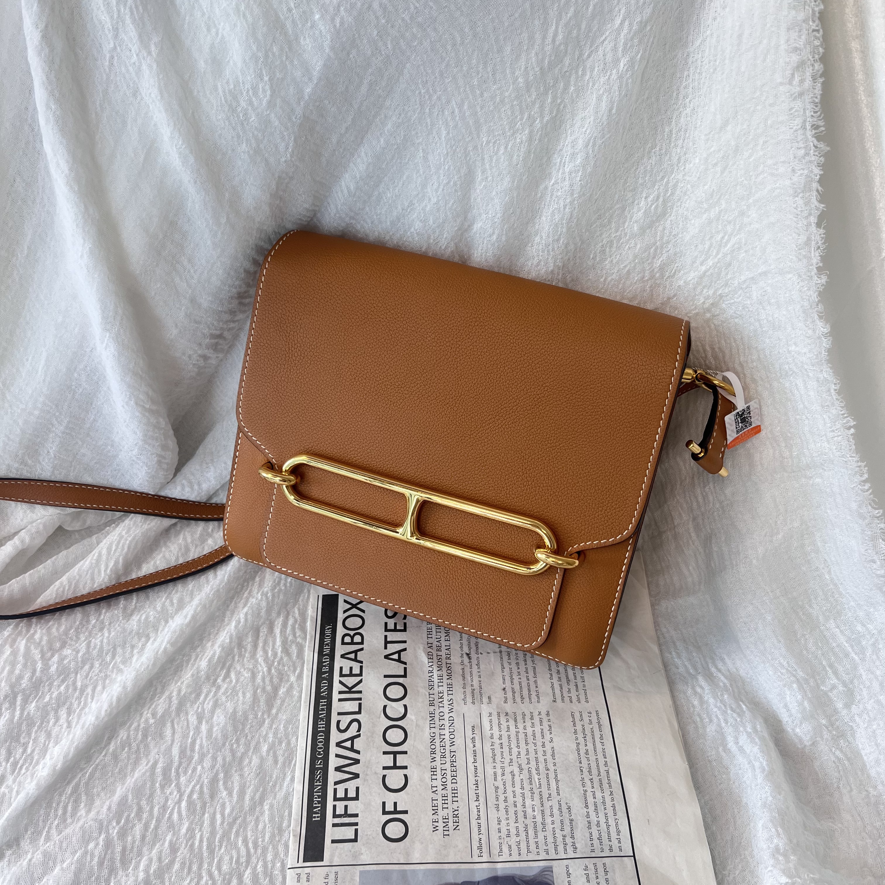 95新 Hermes/爱马仕 猪鼻子23金棕金A刻/单肩包/250430LJJLXA1