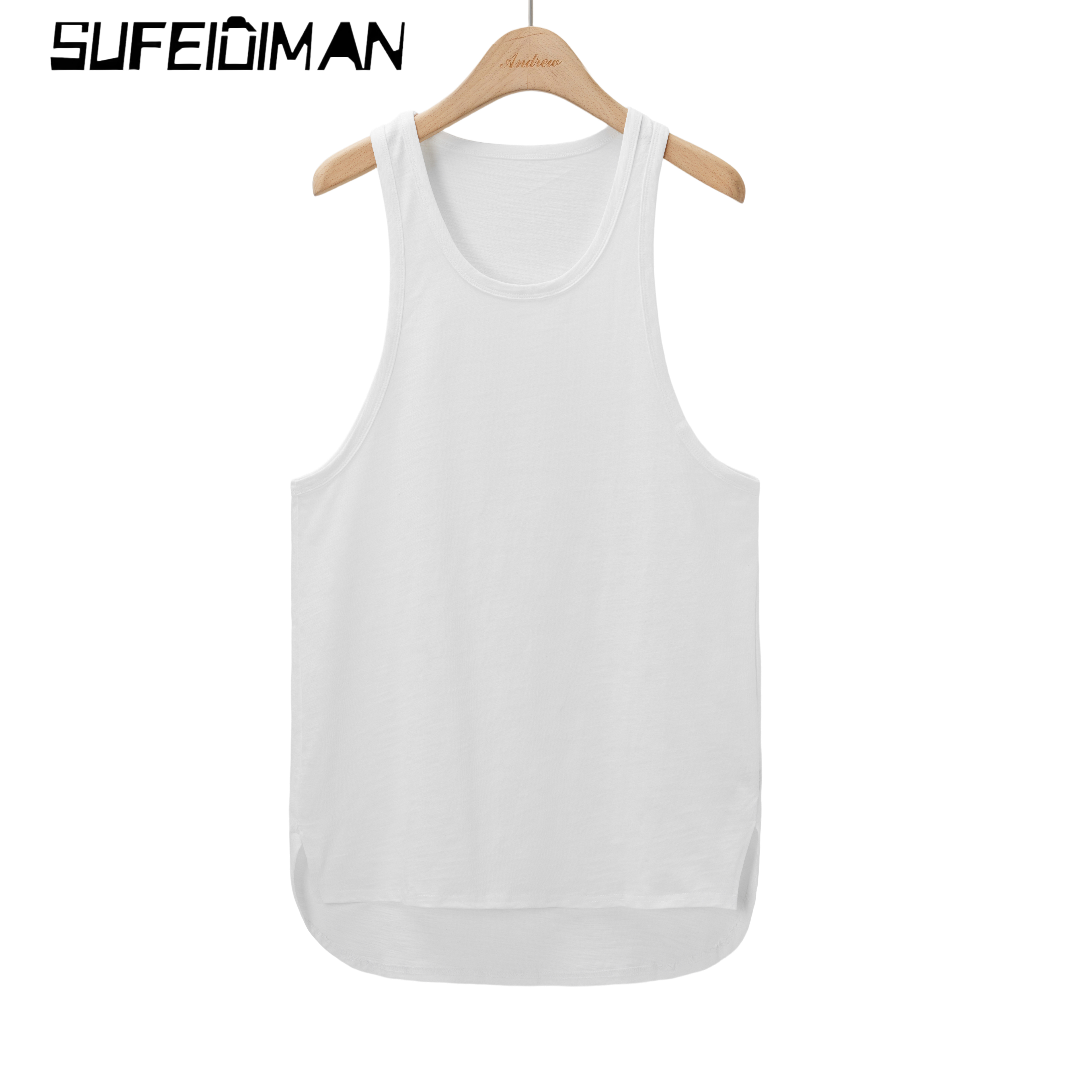 素菲迪缦上衣背心白色时尚简约纯色无袖运动瑜伽针织舒适休闲百搭