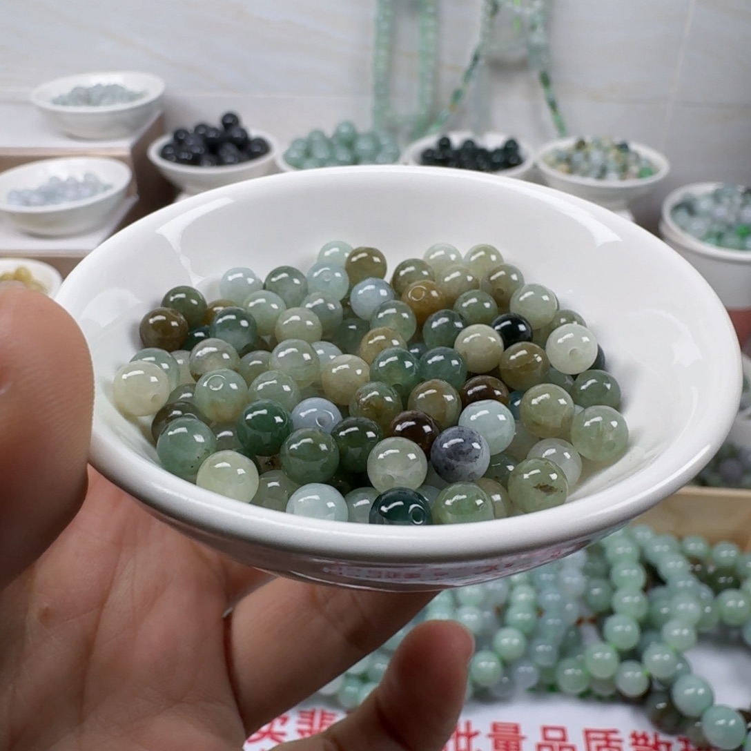 翡翠未镶嵌手链缅甸翡翠A货卡5.8mm