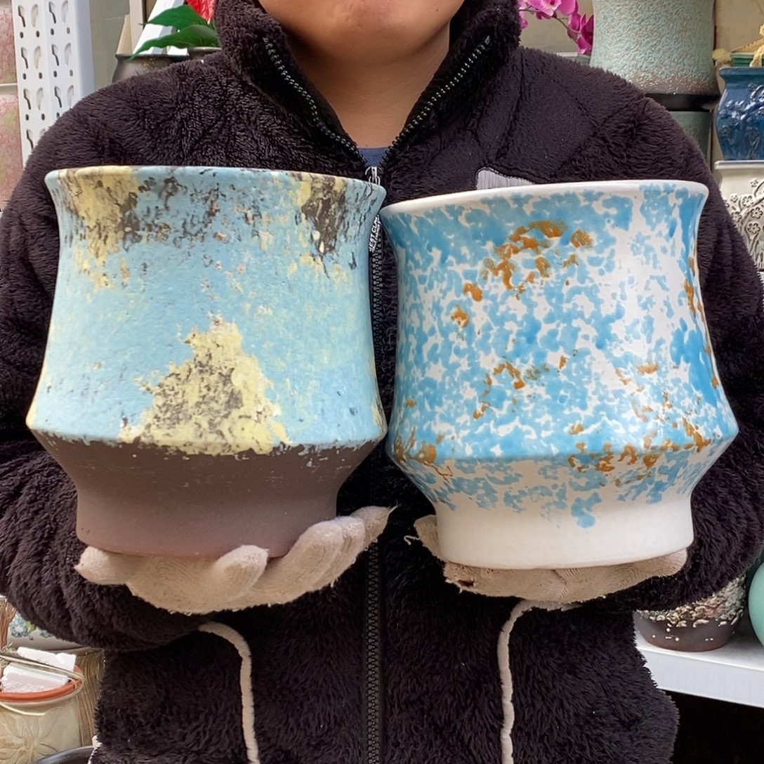 紫砂花盆口20高21福利俩个