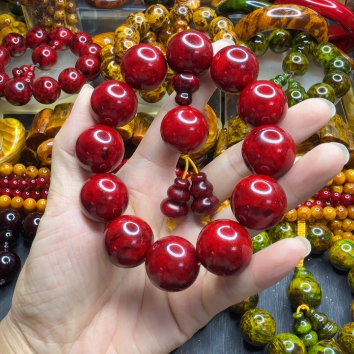 松木琥珀木文玩手串