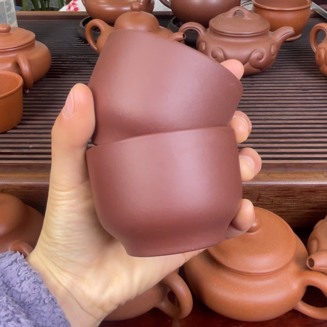 紫砂茶壶底槽清主人杯两只