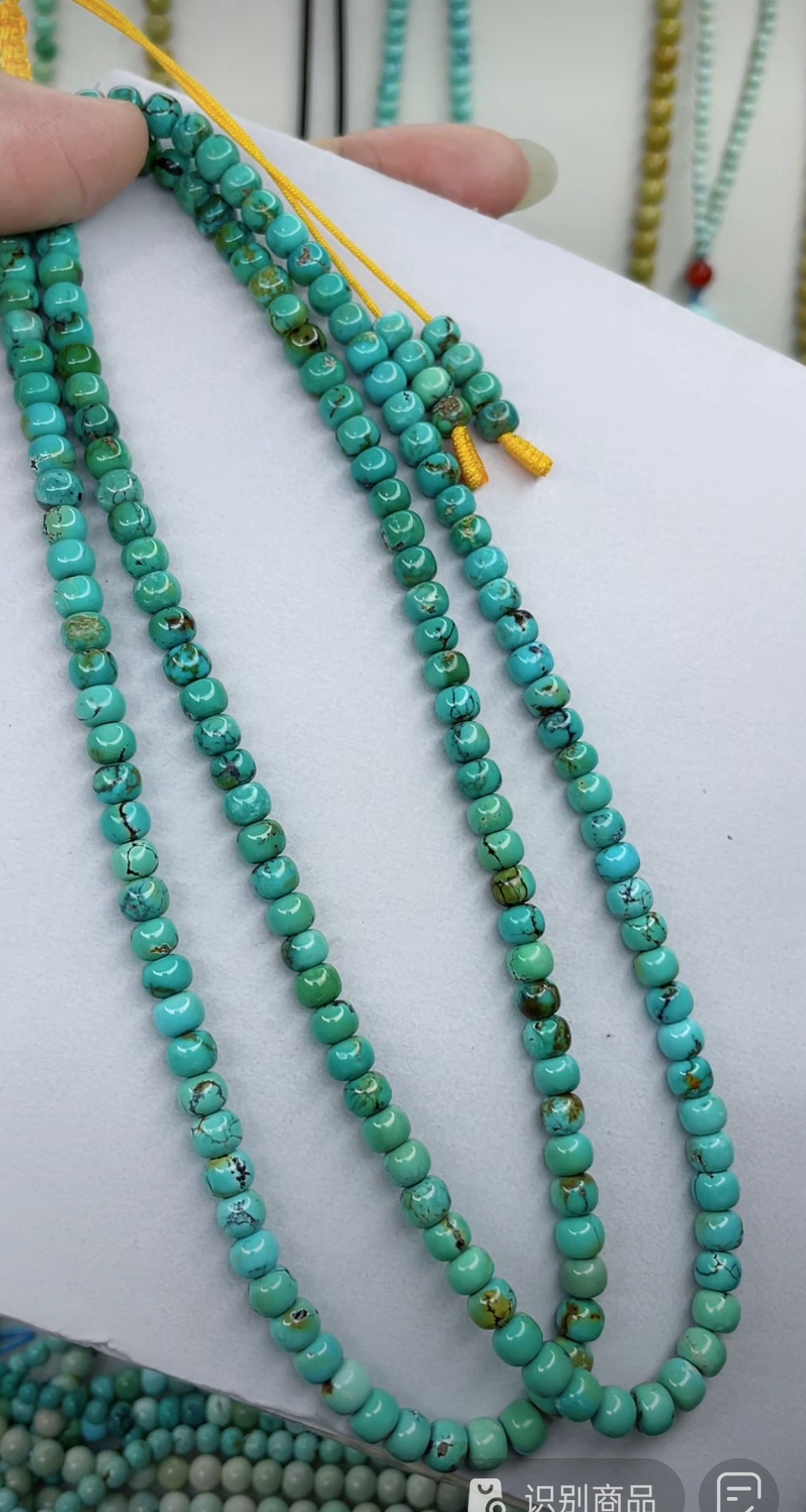 天然原矿绿松石珠链