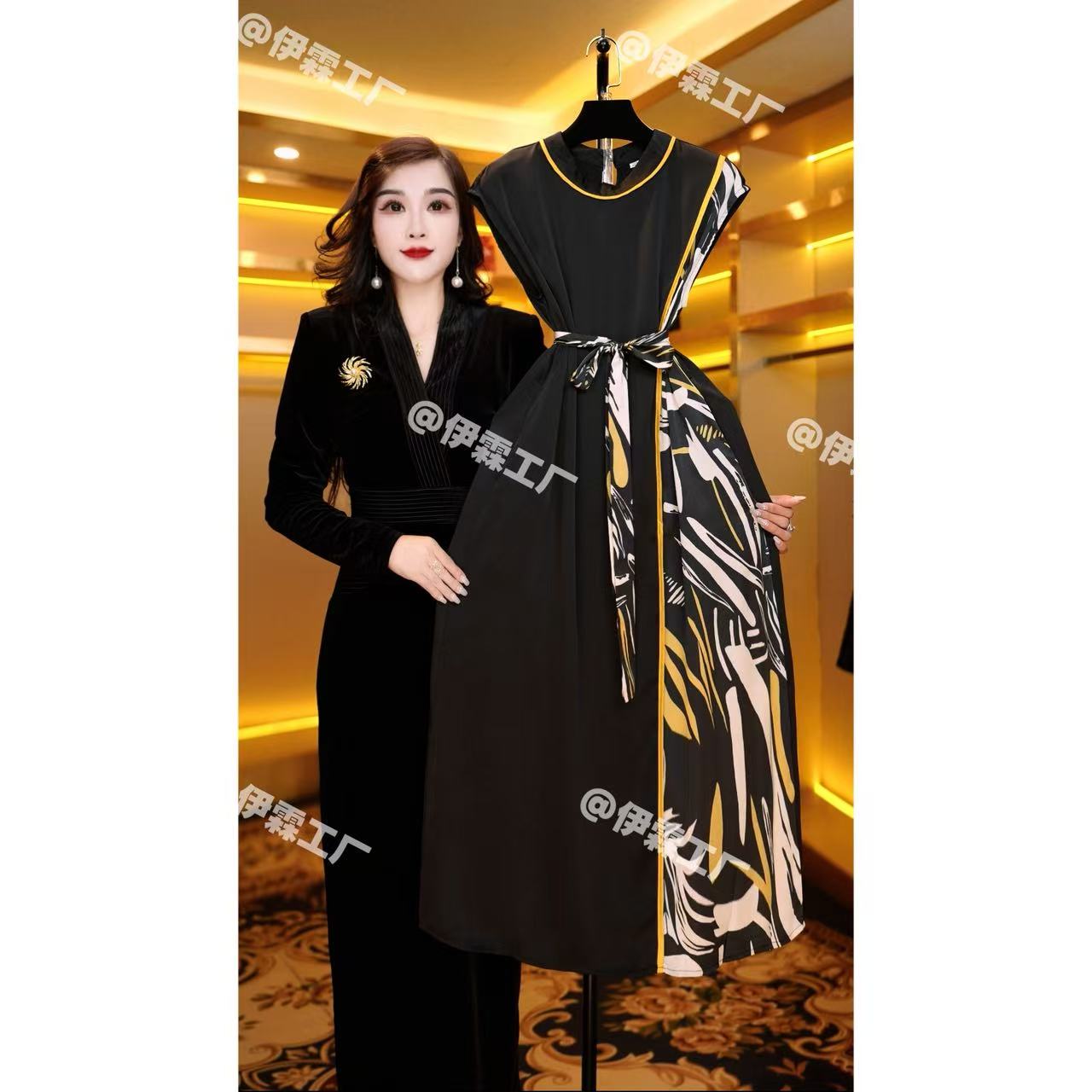 A82百搭时尚简约休闲显瘦遮肉减龄连衣裙气质