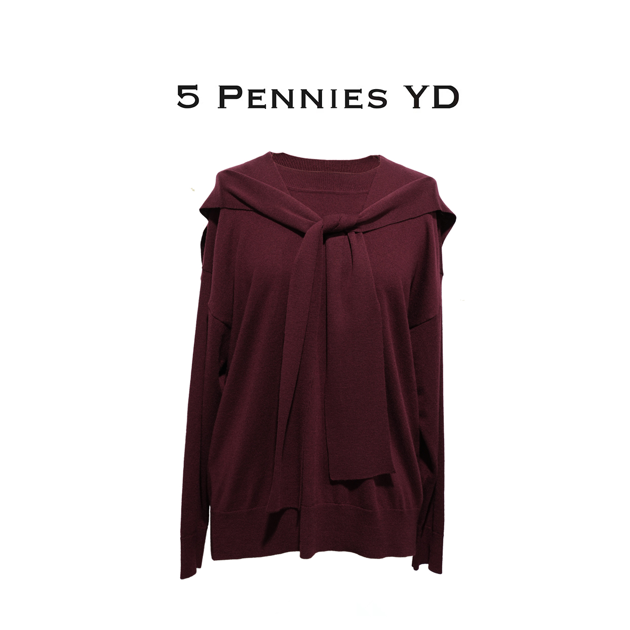 5 PENNIES YD设计师款原创秋季简约两件套披肩针织衫5S0806985L