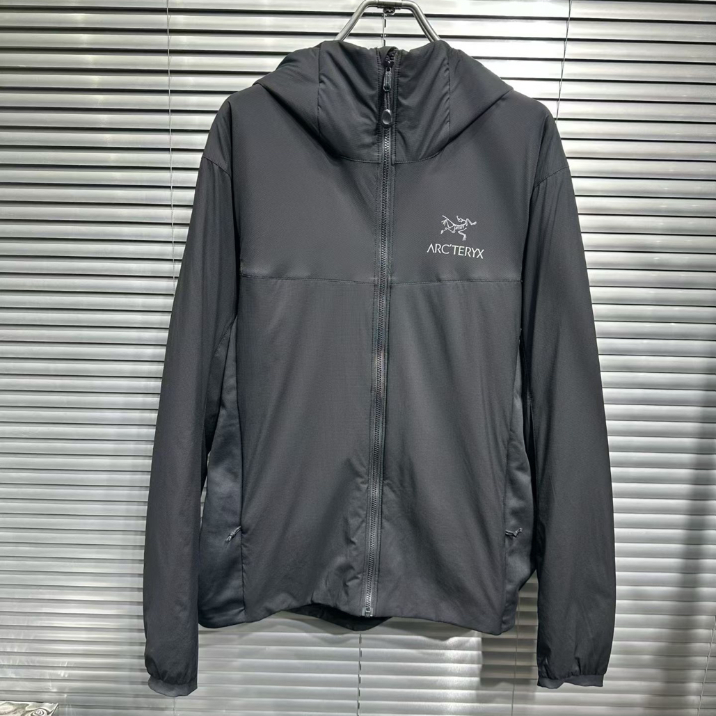 99新 ARC'TERYX/始祖鸟 刺绣黑色羽绒薄棉衣/s码