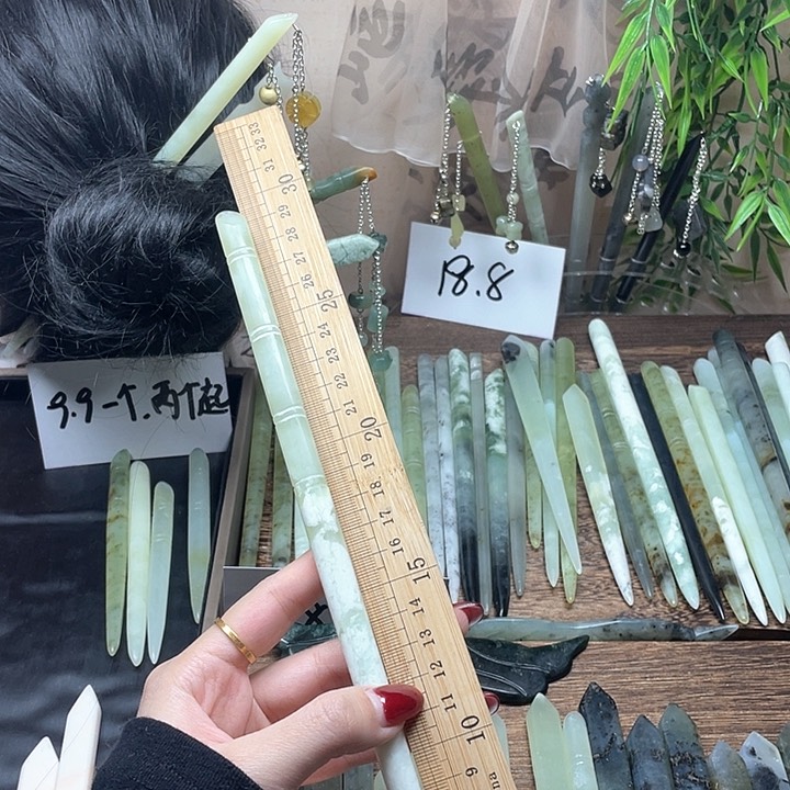 蛇纹石玉发饰合金