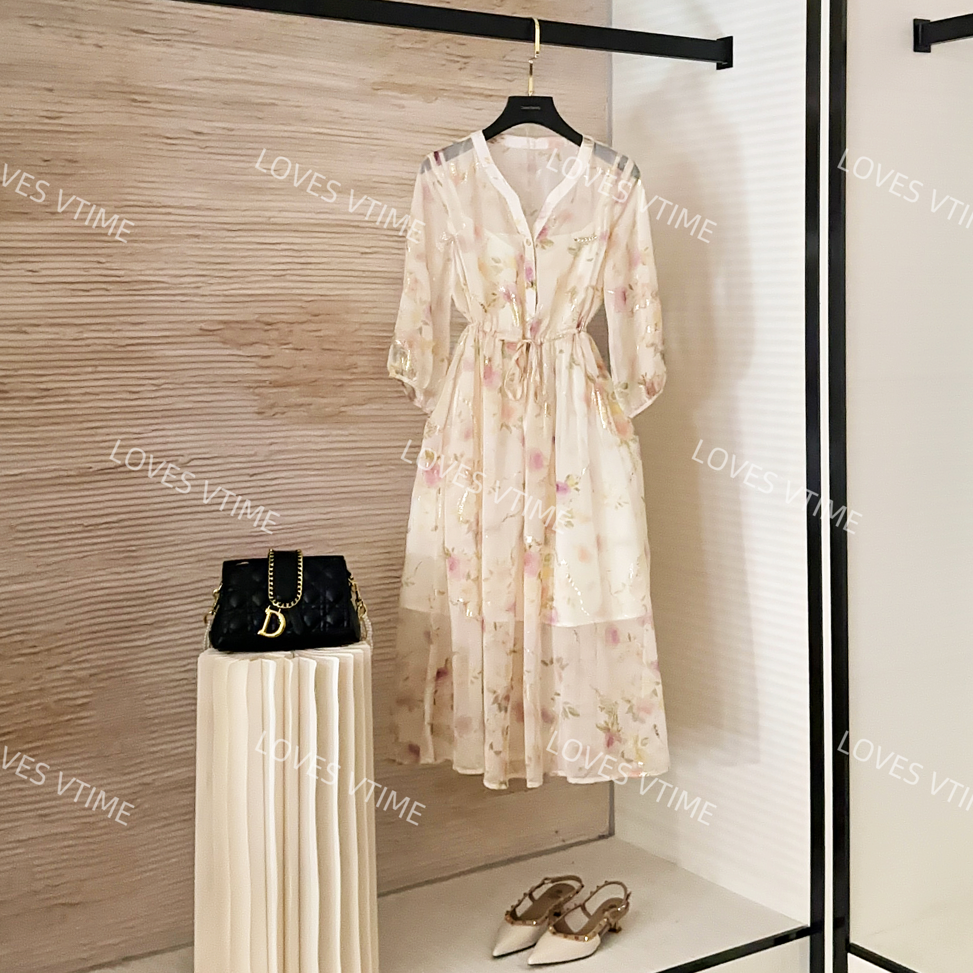 【大薇】夏季时尚设计师法式轻奢小众高级感显瘦连衣裙CO-198