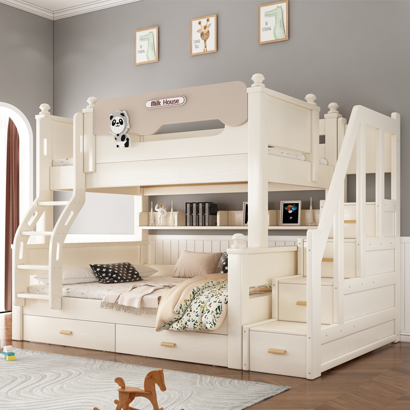 松木实木上下床上下铺床儿童双层床母子床成人两层床高低床子母床