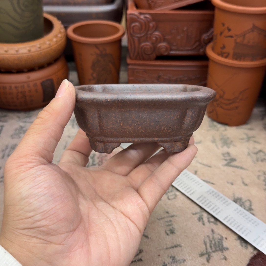 紫砂花盆宜兴紫砂正品花盆9.5x7x3