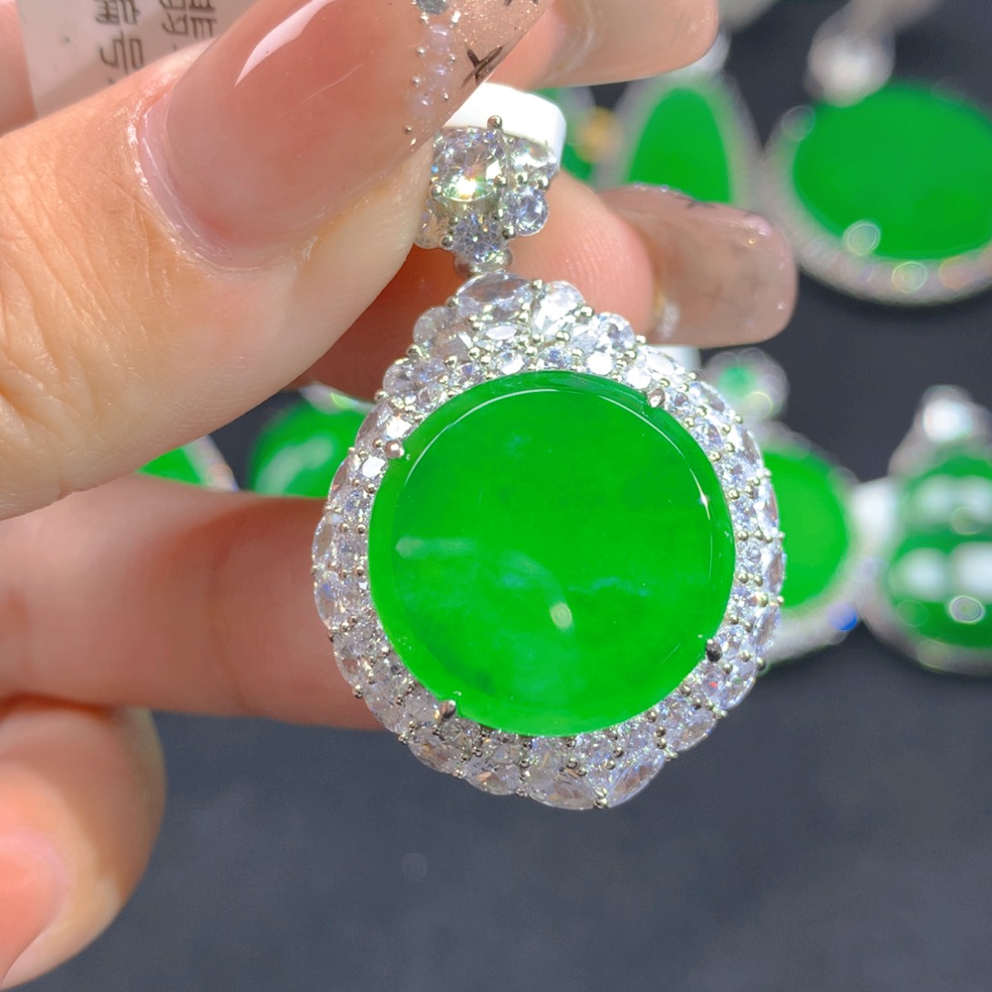 翡翠颈饰银S925镶嵌1111111111