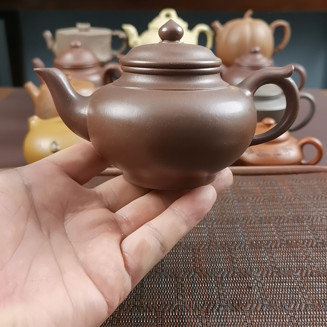 紫砂茶壶紫泥笑樱260CC全手工
