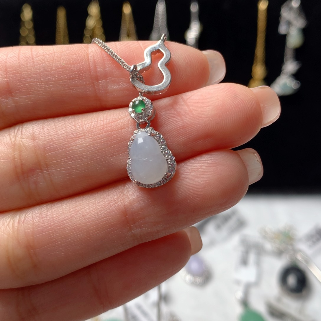 翡翠项链银S925镶嵌西**猫160