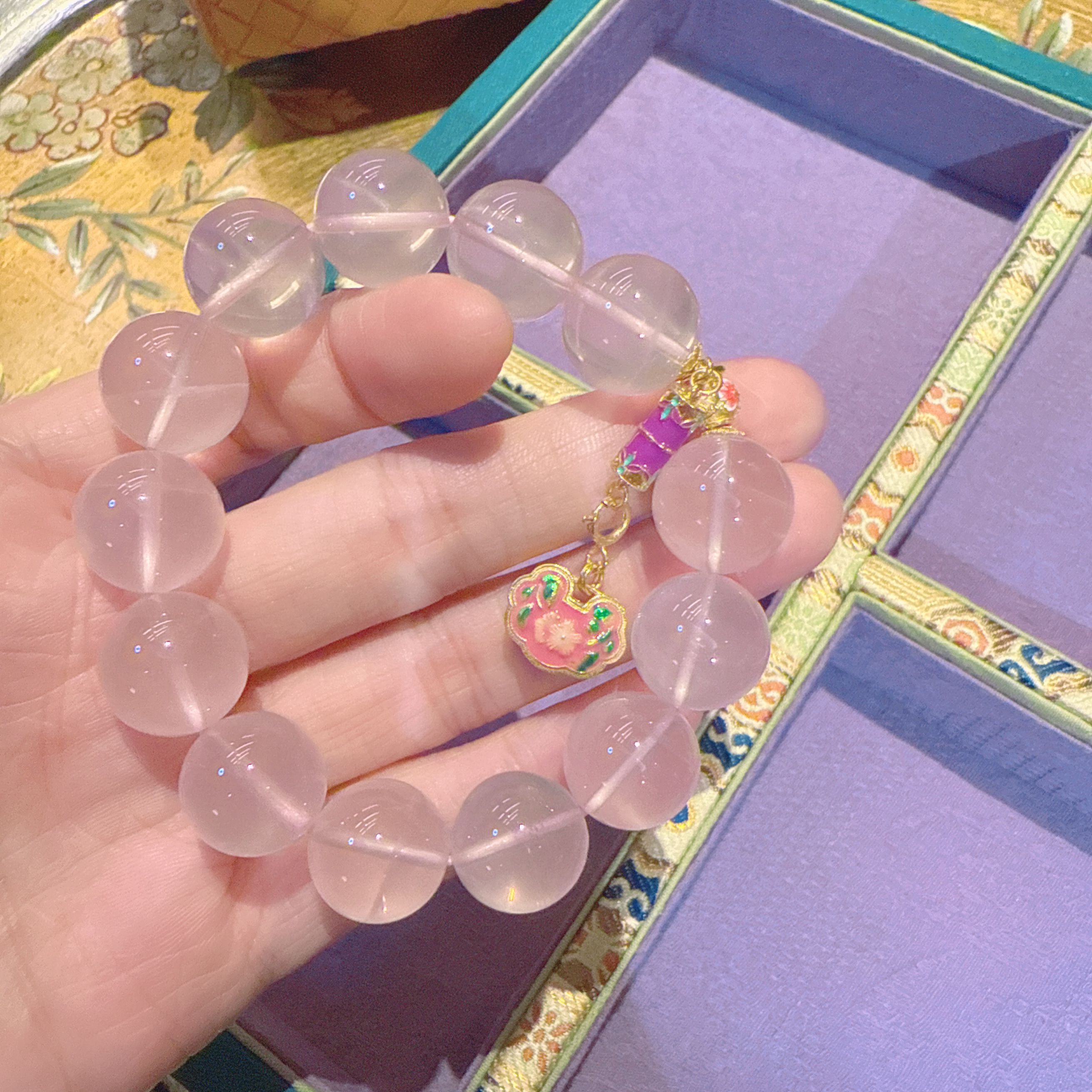 D68未镶嵌粉水晶手串25216