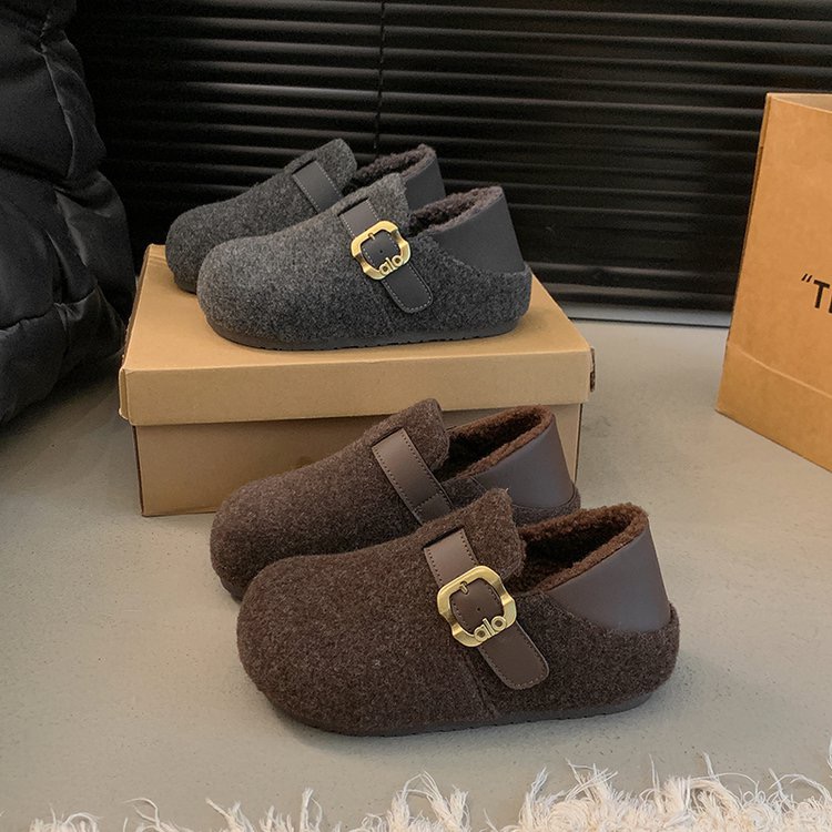 【豆豆】2025秋冬新品毛呢款勃肯鞋两穿款