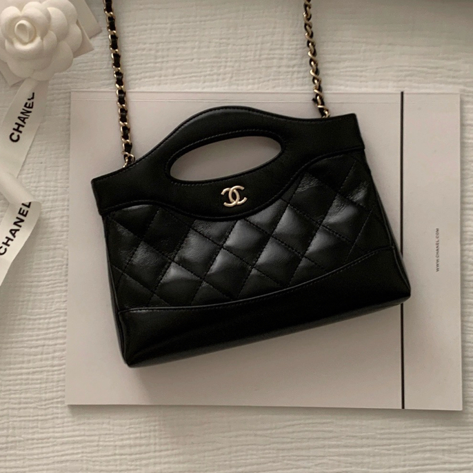 未使用 Chanel/香奈儿 黑金羊31bag nano手提包 