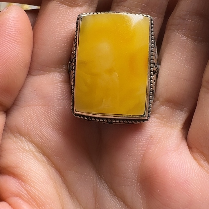 ****)蜜蜡银S925镶嵌戒指戒指