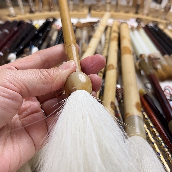 牛角斗湘妃竹纯羊长锋1支出锋8.0左右口径1.5左右