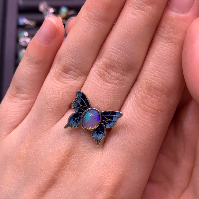 【闪购商品】欧泊戒指款式银S925镶嵌欢****王