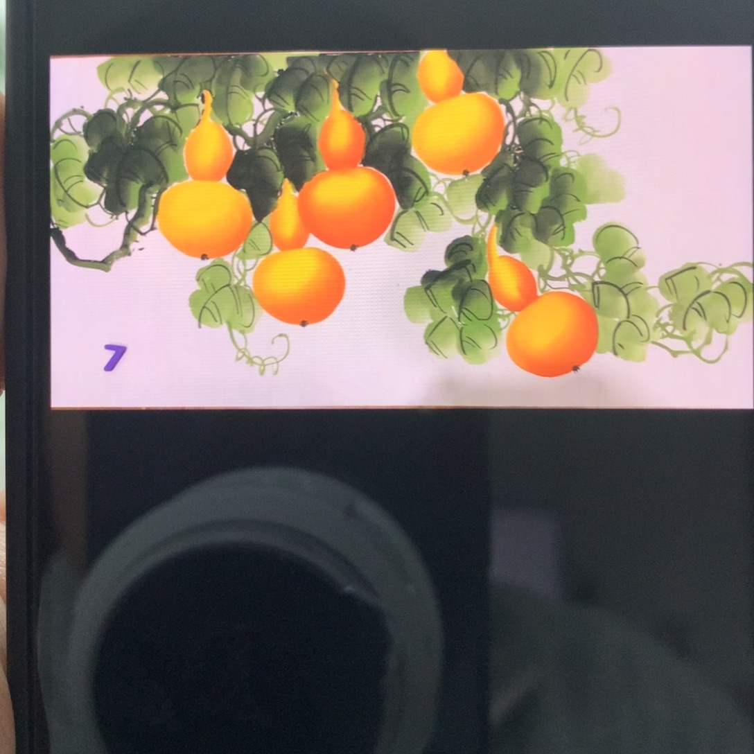 国画三尺葫芦国画