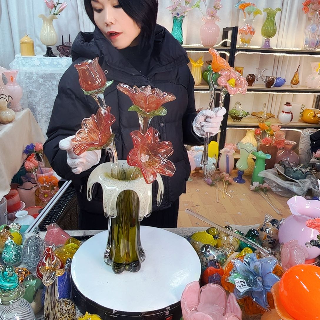 4花1瓶家悦美居琉璃摆件