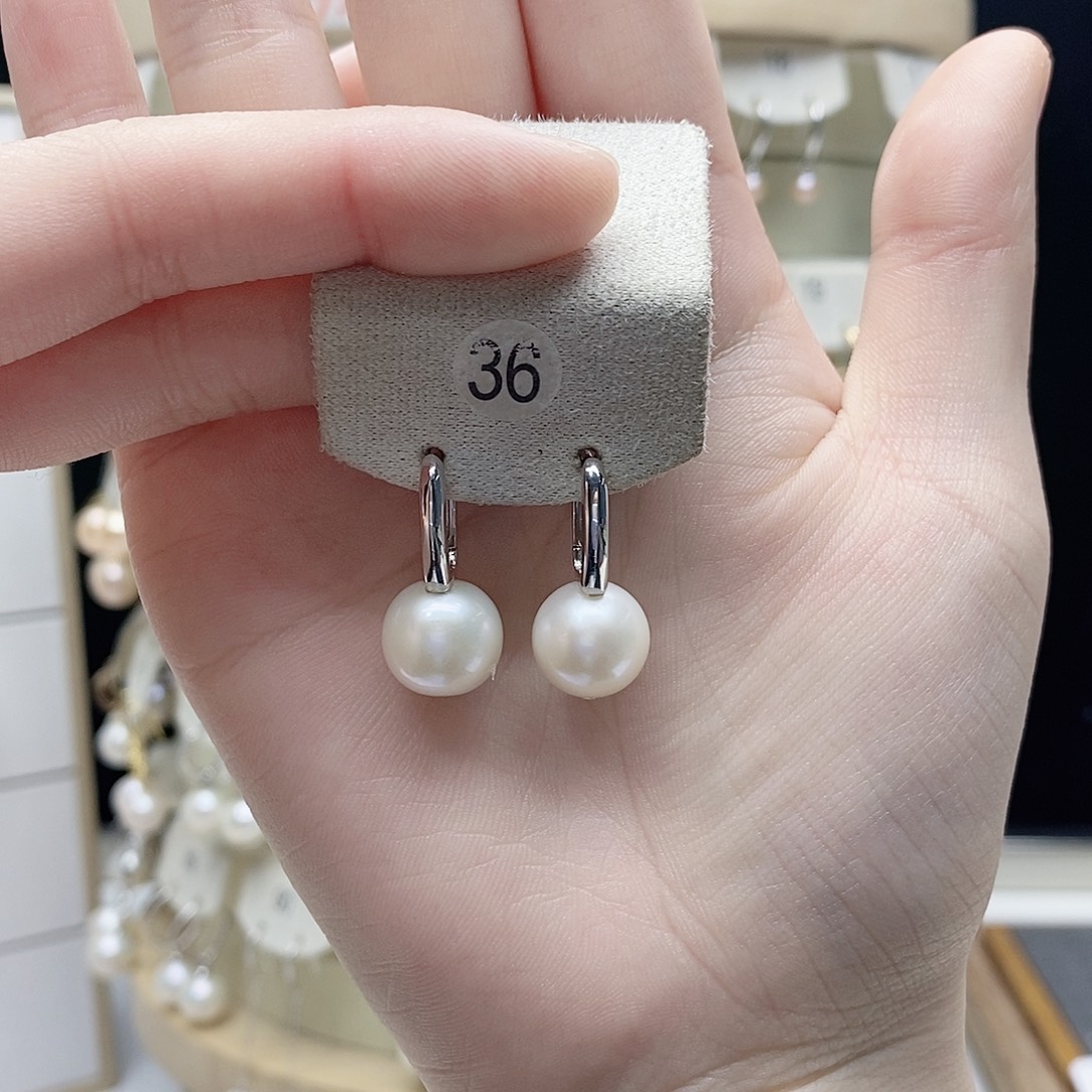 淡水珍珠耳饰银S925镶嵌