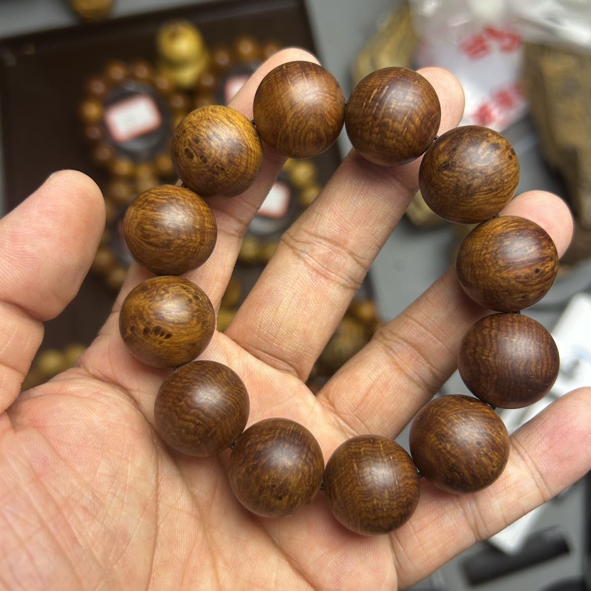 非金属木质手链 蚂蚁腿老料水波单圈手串