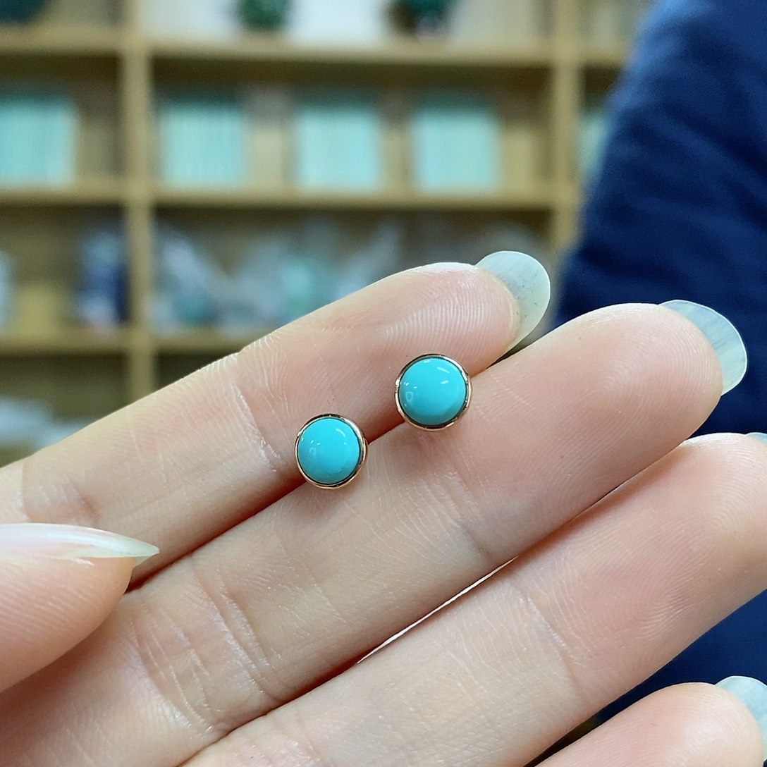 绿松石珠宝奇石18K金镶嵌