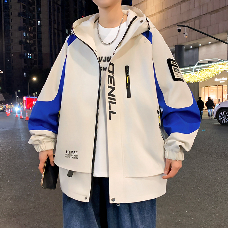 2025春季新款潮流潮牌休闲宽松连帽男生帅气外套工装ins男士夹克