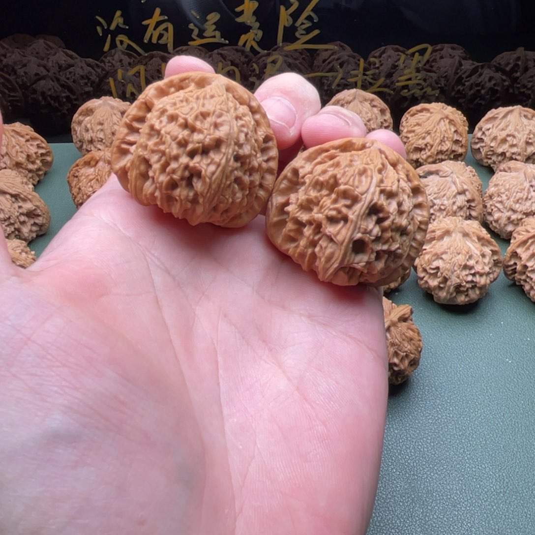 核桃把件40白狮子，已经打底