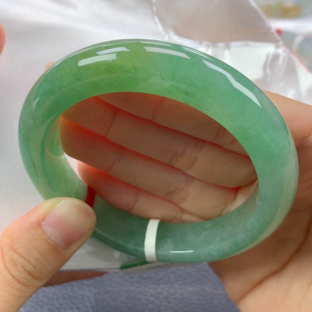 翡翠手镯未镶嵌缅甸天然翡翠A货55.8正