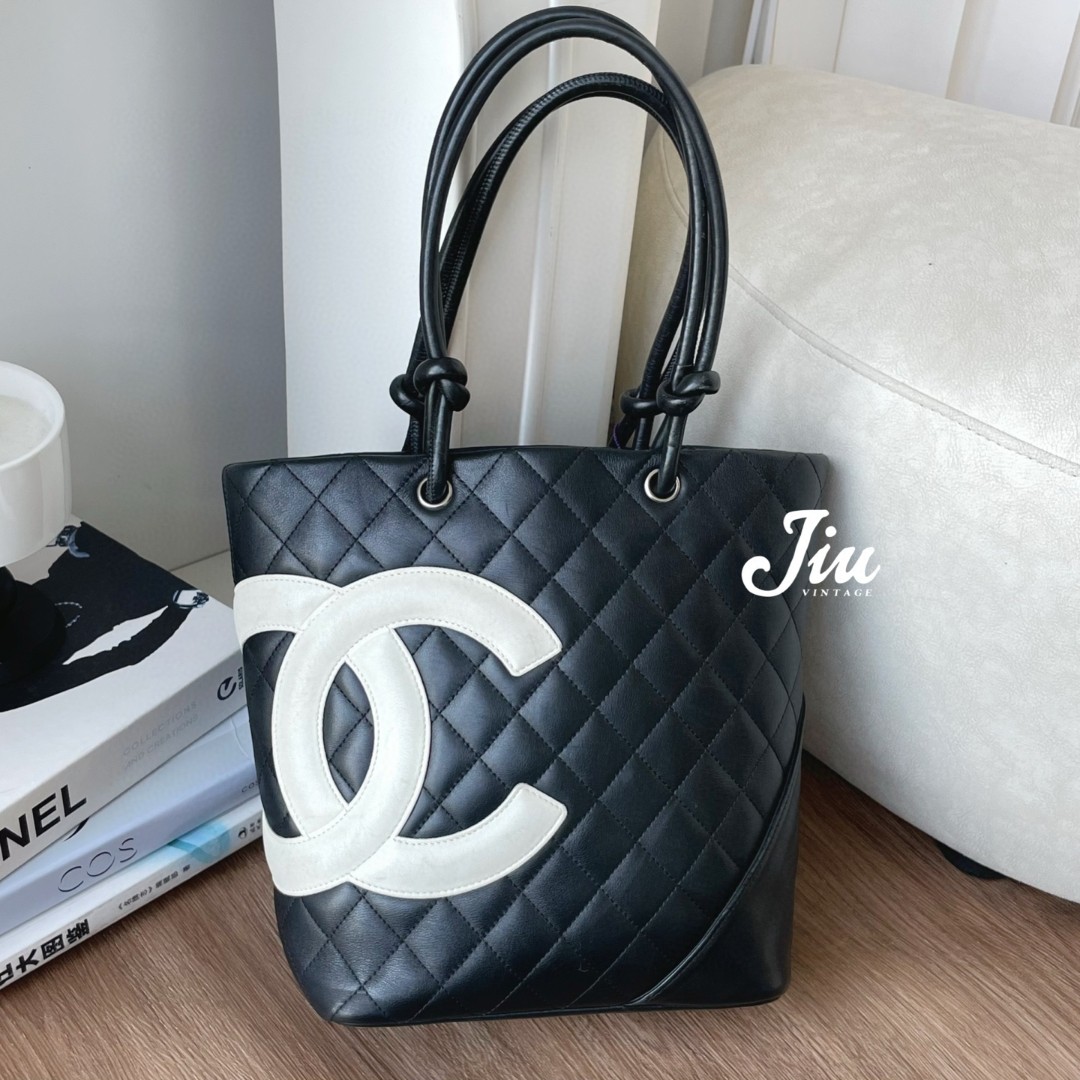 95新 Chanel/香奈儿 黑白康鹏水桶9开中检BJM12-1289