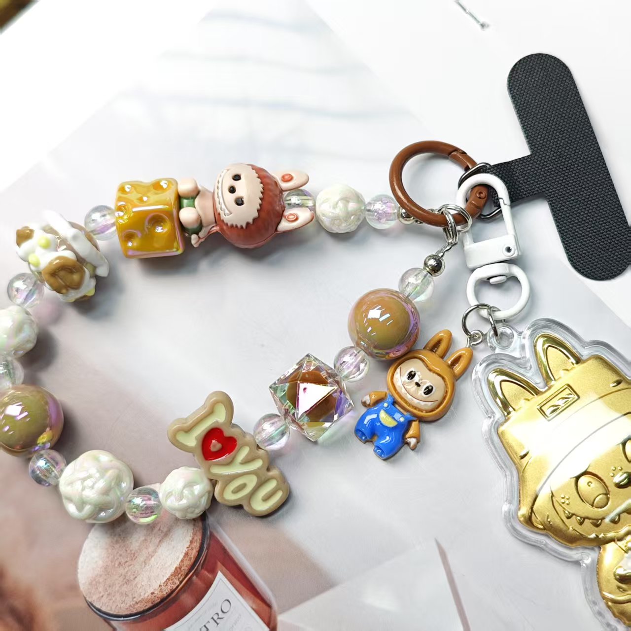 合成金属树脂手链 咖拉Bu手机链AX148