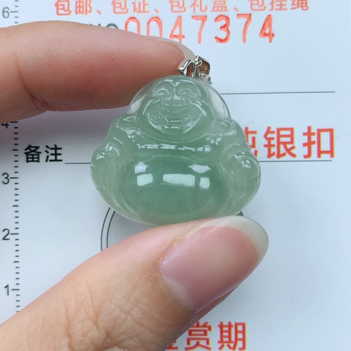 翡翠颈饰银S925镶嵌天然翡翠a货