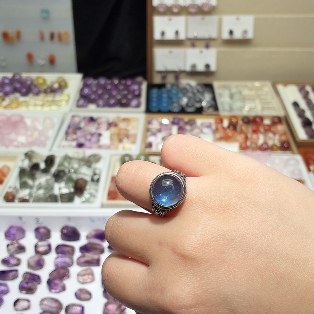 吊坠(不含链)水晶未镶嵌海蓝宝 成品 戒指