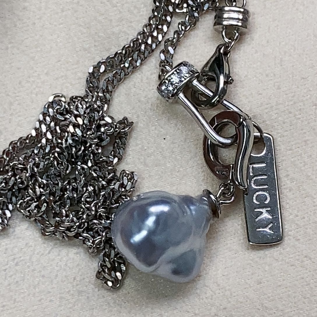 海水珍珠颈饰银S925镶嵌小*牛