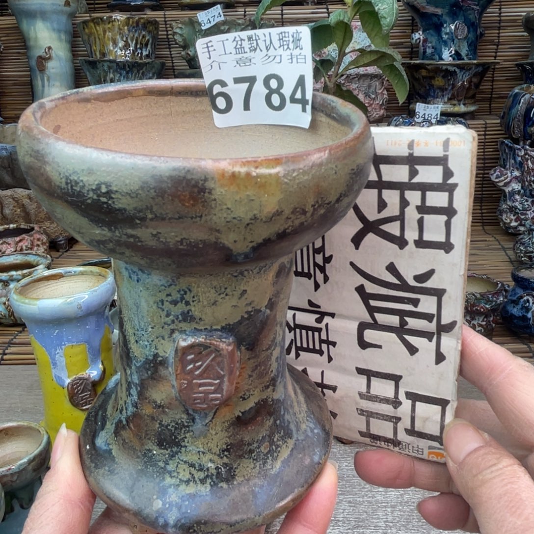 手工花盆默认瑕疵完美者勿拍